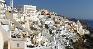 Fira, view across cliff Caldera